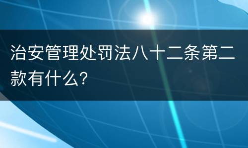 治安管理处罚法八十二条第二款有什么？