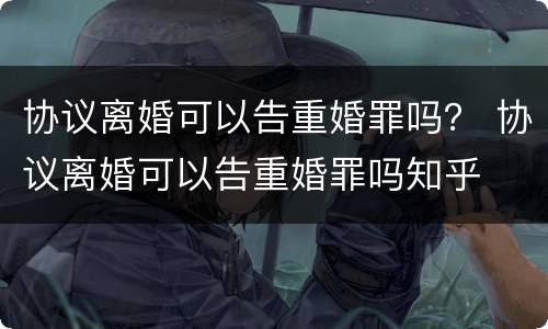 协议离婚可以告重婚罪吗？ 协议离婚可以告重婚罪吗知乎