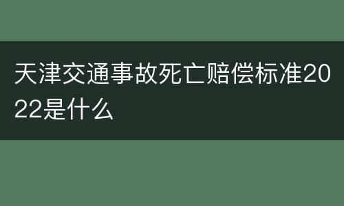 天津交通事故死亡赔偿标准2022是什么