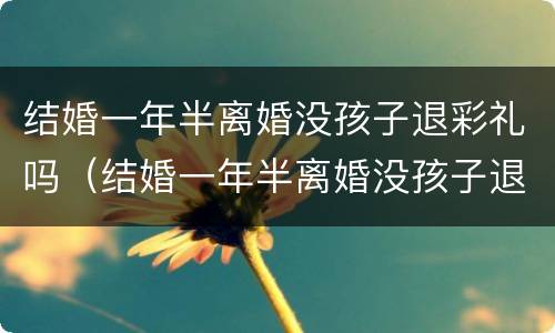 结婚一年半离婚没孩子退彩礼吗（结婚一年半离婚没孩子退彩礼吗女方）