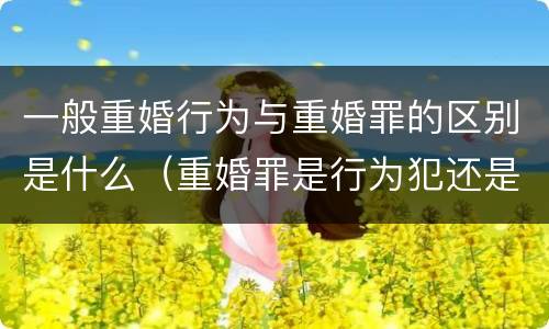 一般重婚行为与重婚罪的区别是什么（重婚罪是行为犯还是结果犯）