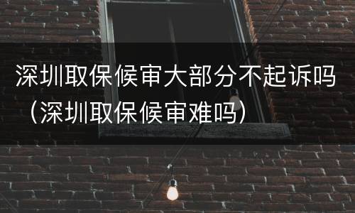深圳取保候审大部分不起诉吗（深圳取保候审难吗）