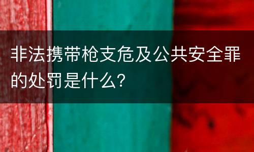 非法携带枪支危及公共安全罪的处罚是什么？