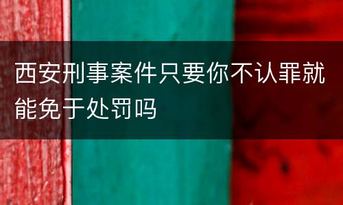 西安刑事案件只要你不认罪就能免于处罚吗