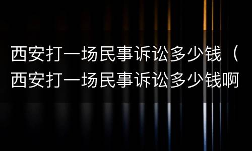 西安打一场民事诉讼多少钱（西安打一场民事诉讼多少钱啊）