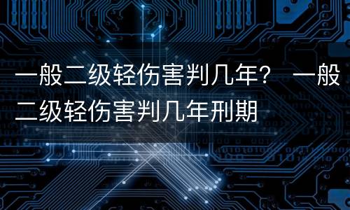 一般二级轻伤害判几年？ 一般二级轻伤害判几年刑期