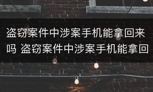 盗窃案件中涉案手机能拿回来吗 盗窃案件中涉案手机能拿回来吗