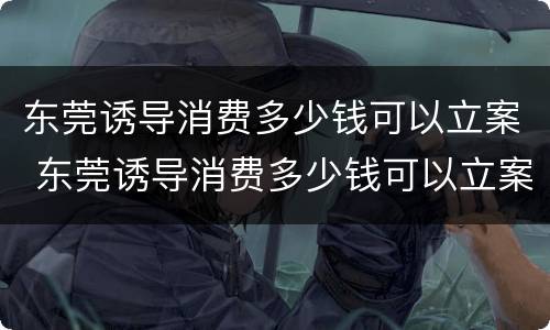 东莞诱导消费多少钱可以立案 东莞诱导消费多少钱可以立案追诉