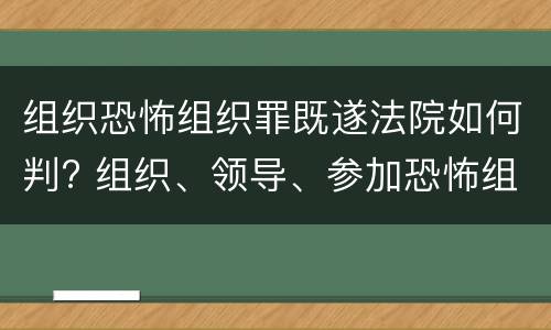 组织恐怖组织罪既遂法院如何判? 组织、领导、参加恐怖组织罪