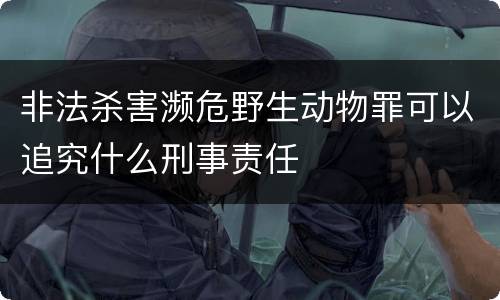 非法杀害濒危野生动物罪可以追究什么刑事责任