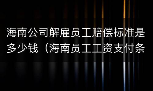 海南公司解雇员工赔偿标准是多少钱（海南员工工资支付条例）