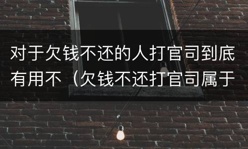 对于欠钱不还的人打官司到底有用不（欠钱不还打官司属于什么官司）