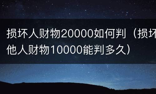 损坏人财物20000如何判（损坏他人财物10000能判多久）