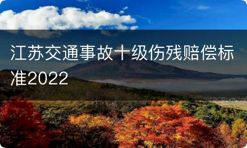 江苏交通事故十级伤残赔偿标准2022