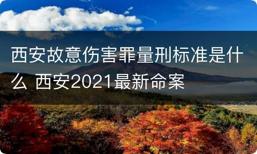 西安故意伤害罪量刑标准是什么 西安2021最新命案