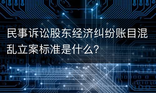 民事诉讼股东经济纠纷账目混乱立案标准是什么？