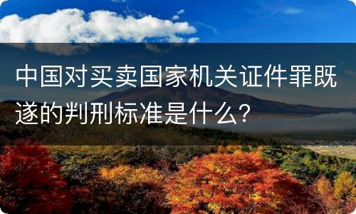 中国对买卖国家机关证件罪既遂的判刑标准是什么？