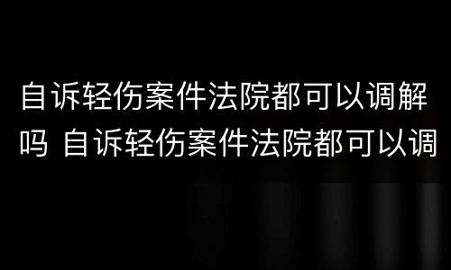 自诉轻伤案件法院都可以调解吗 自诉轻伤案件法院都可以调解吗怎么办