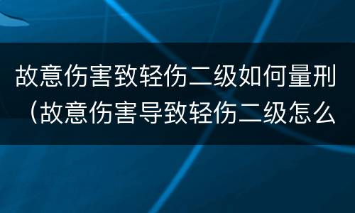 故意伤害致轻伤二级如何量刑（故意伤害导致轻伤二级怎么判刑）