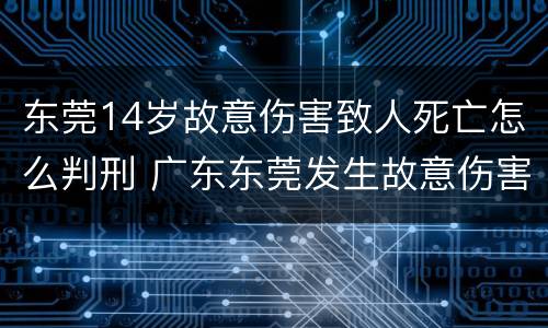 东莞14岁故意伤害致人死亡怎么判刑 广东东莞发生故意伤害罪