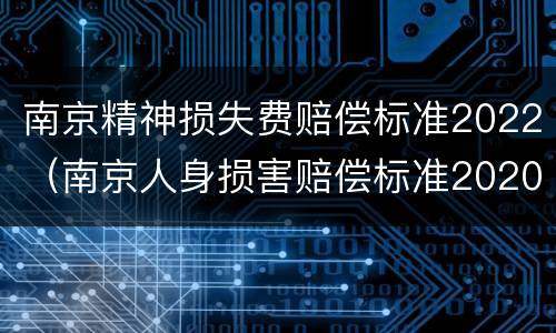 南京精神损失费赔偿标准2022（南京人身损害赔偿标准2020）