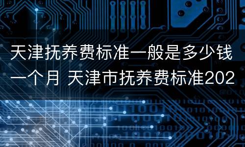 天津抚养费标准一般是多少钱一个月 天津市抚养费标准2023是多少