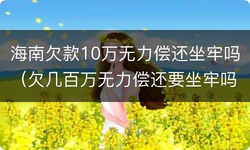 海南欠款10万无力偿还坐牢吗（欠几百万无力偿还要坐牢吗）