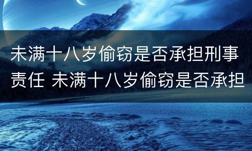 未满十八岁偷窃是否承担刑事责任 未满十八岁偷窃是否承担刑事责任呢