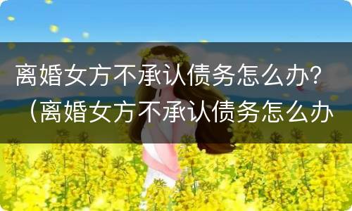 离婚女方不承认债务怎么办？（离婚女方不承认债务怎么办手续）