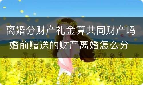 离婚分财产礼金算共同财产吗 婚前赠送的财产离婚怎么分