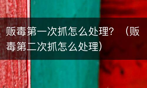 贩毒第一次抓怎么处理？（贩毒第二次抓怎么处理）