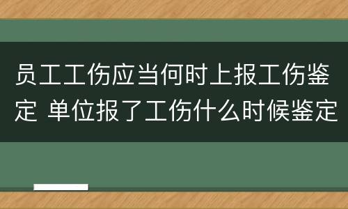 员工工伤应当何时上报工伤鉴定 单位报了工伤什么时候鉴定