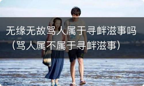 无缘无故骂人属于寻衅滋事吗（骂人属不属于寻衅滋事）