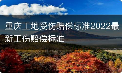 重庆工地受伤赔偿标准2022最新工伤赔偿标准