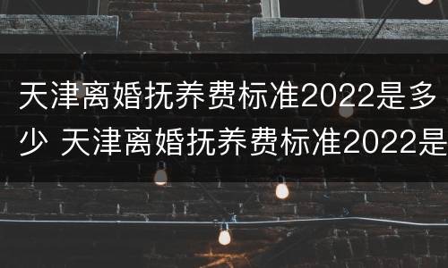 天津离婚抚养费标准2022是多少 天津离婚抚养费标准2022是多少呢