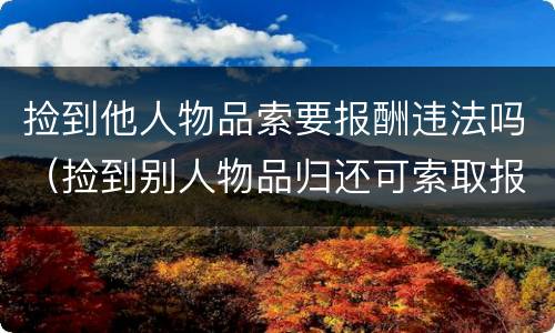 捡到他人物品索要报酬违法吗（捡到别人物品归还可索取报酬）