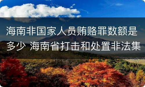 海南非国家人员贿赂罪数额是多少 海南省打击和处置非法集资工作领导小组办公室