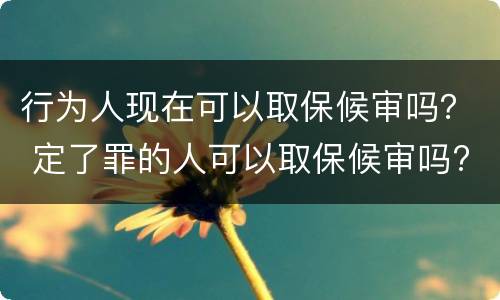 行为人现在可以取保候审吗？ 定了罪的人可以取保候审吗?