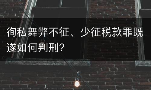 徇私舞弊不征、少征税款罪既遂如何判刑?