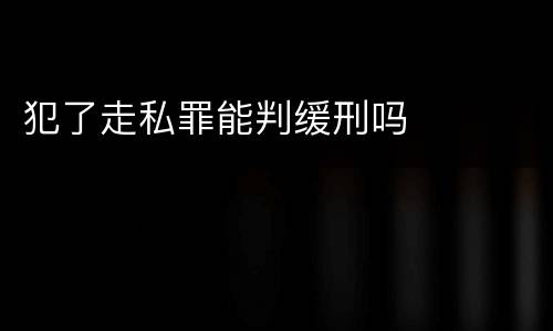 犯了走私罪能判缓刑吗