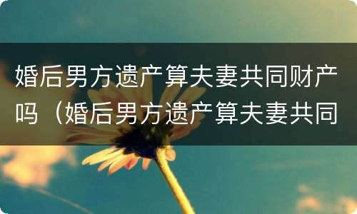 婚后男方遗产算夫妻共同财产吗（婚后男方遗产算夫妻共同财产吗知乎）