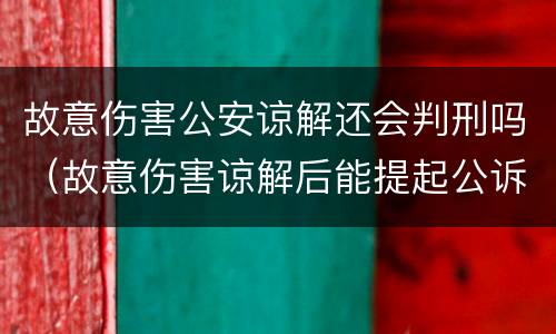 故意伤害公安谅解还会判刑吗（故意伤害谅解后能提起公诉吗）