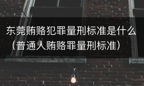 东莞贿赂犯罪量刑标准是什么（普通人贿赂罪量刑标准）
