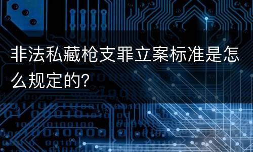 非法私藏枪支罪立案标准是怎么规定的？