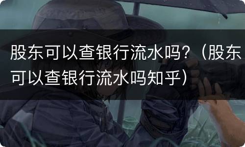 股东可以查银行流水吗?（股东可以查银行流水吗知乎）