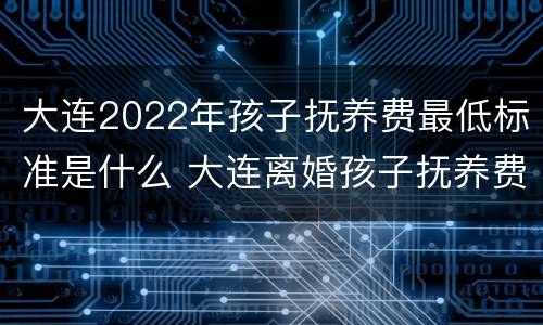 大连2022年孩子抚养费最低标准是什么 大连离婚孩子抚养费标准2019