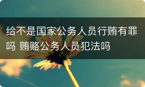 给不是国家公务人员行贿有罪吗 贿赂公务人员犯法吗