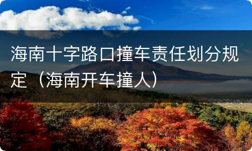 海南十字路口撞车责任划分规定（海南开车撞人）