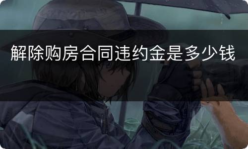 解除购房合同违约金是多少钱