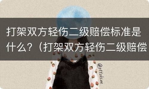 打架双方轻伤二级赔偿标准是什么?（打架双方轻伤二级赔偿标准是什么意思）